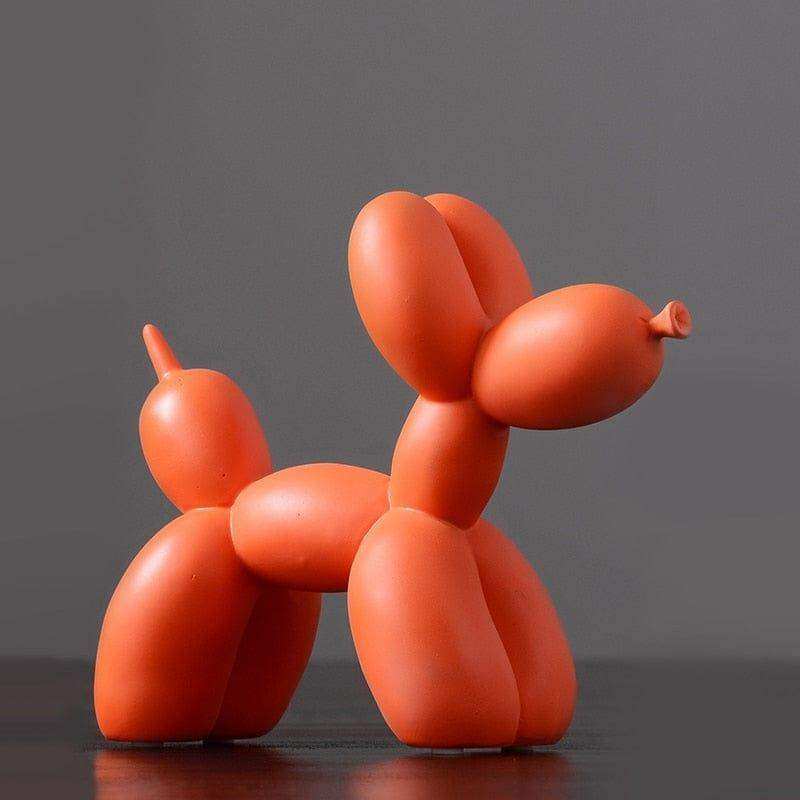 Orange balloon dog sculpture made of pure resin perfect as a colorful decorative balloon dog figurine