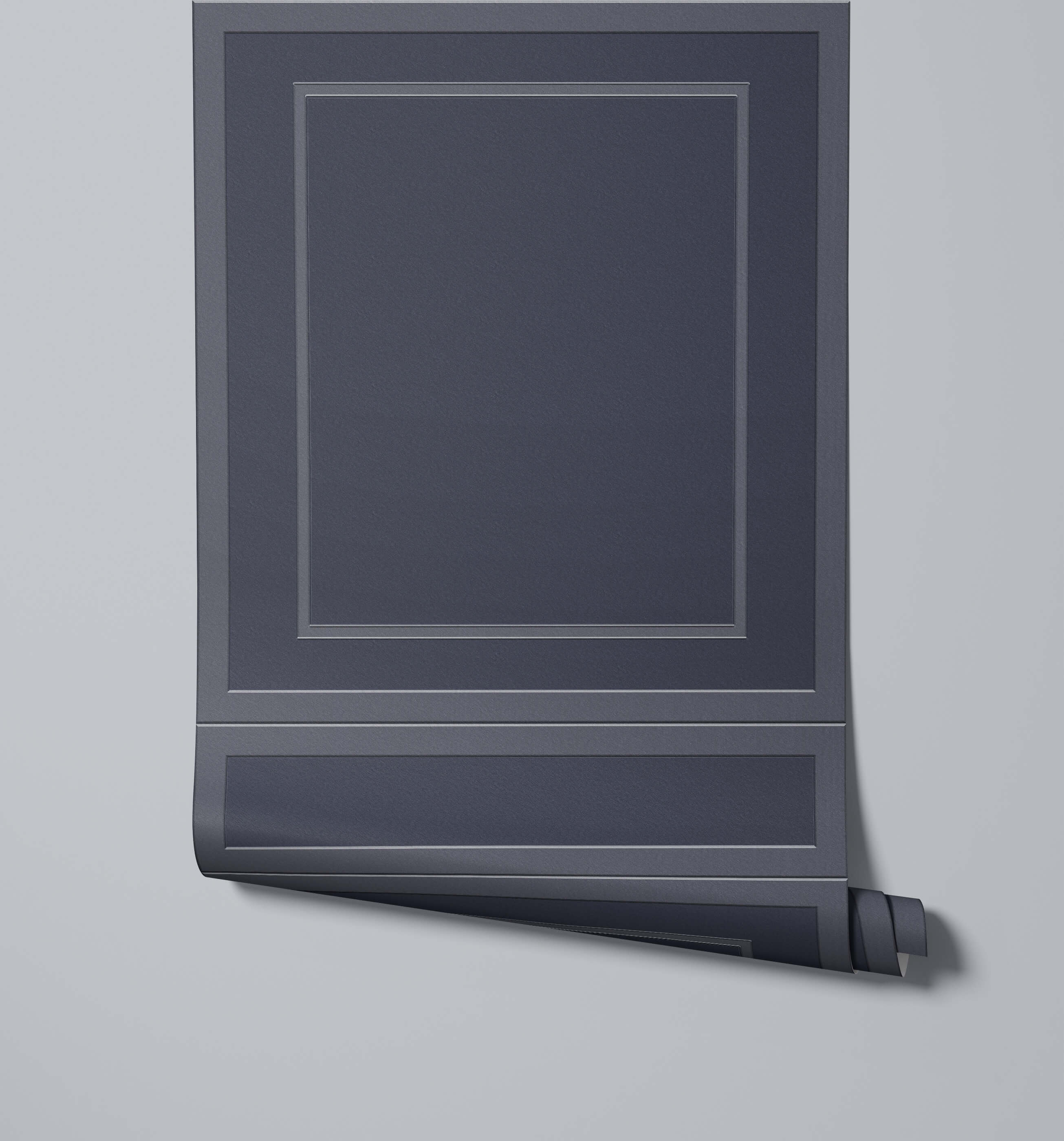 Dark gray bamford wallpaper with subtle raised panel design featuring faux wood texture for stylish walls