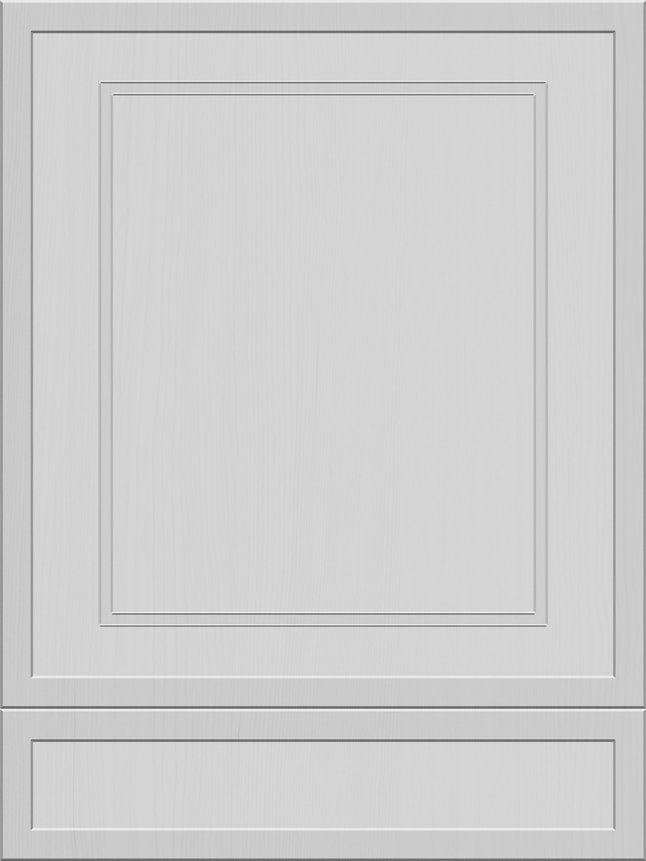 Gray painted bamford cabinet door with raised panel design and faux wood finish for stylish kitchen storage