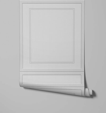 White bamford roll up wall panel with recessed molding and clean faux wood design for stylish interior walls
