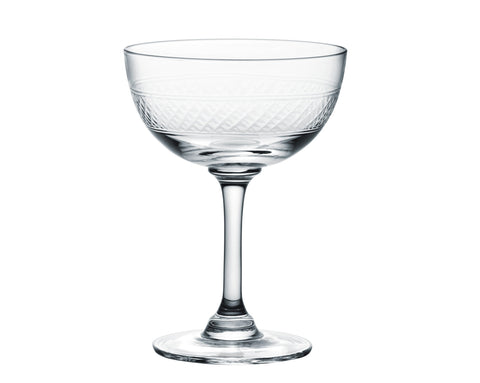 Crystal Champagne Saucers with Bands Design