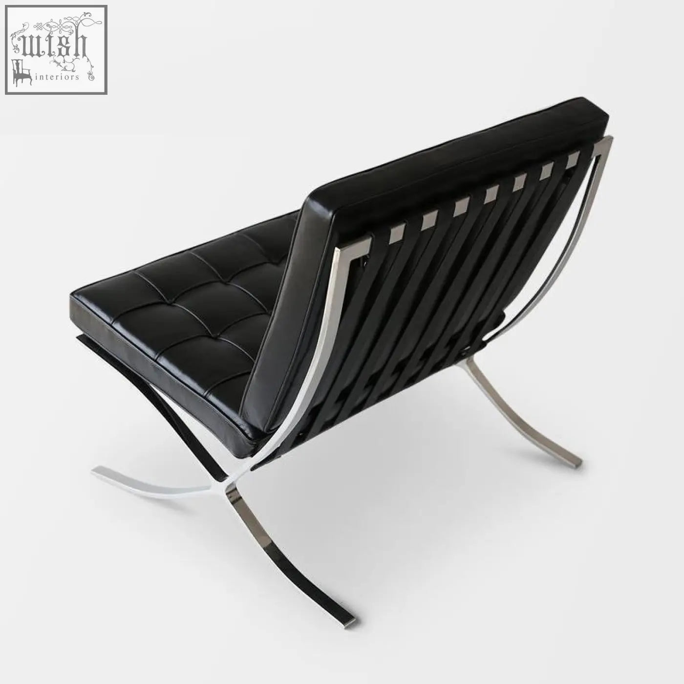 Black real leather barcelona chair with chrome frame perfect for stylish modern interiors