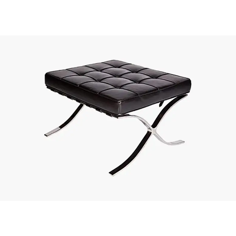 Barcelona Ottoman Real Leather White