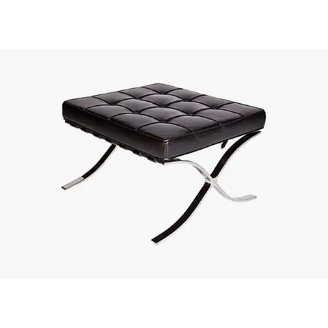 Barcelona Ottoman Real Leather White