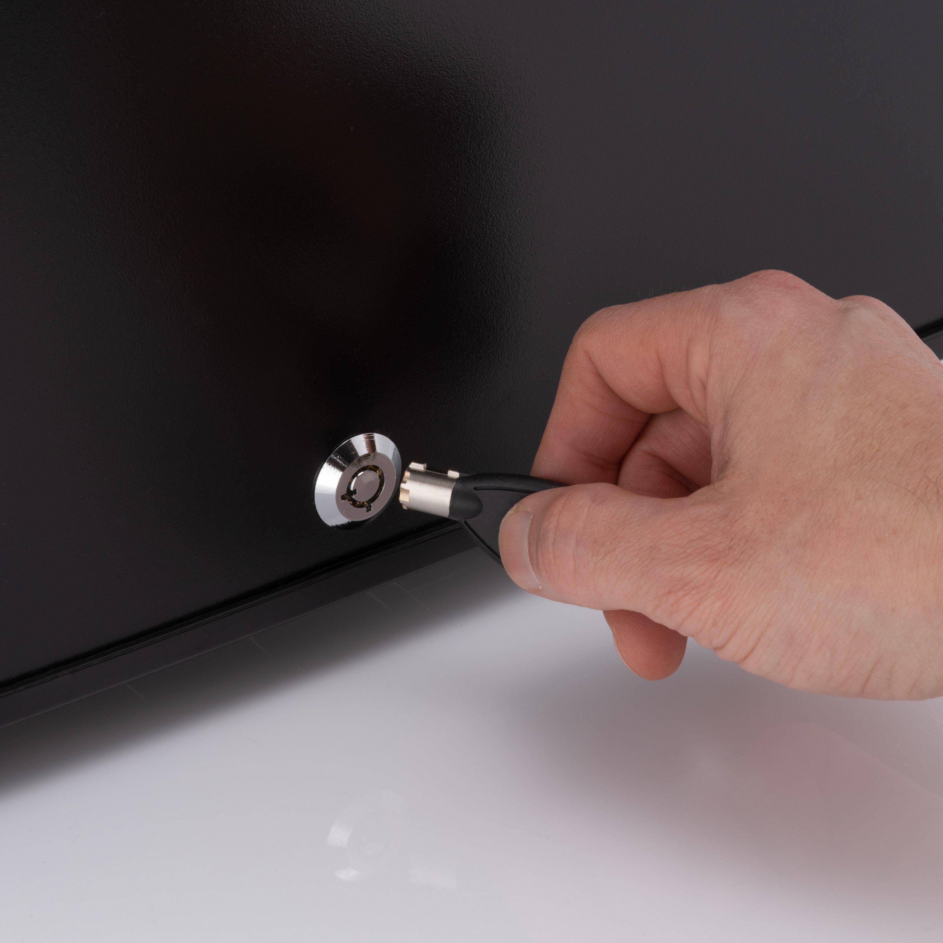 Barcool bar40 led sleek black and silver laptop lock with circular keyhole and matte finish for secure use