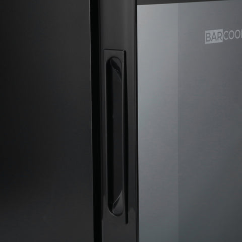 Black matte-finish handle with sleek modern design on barcoo vino6 led wine cooler wine display fridge