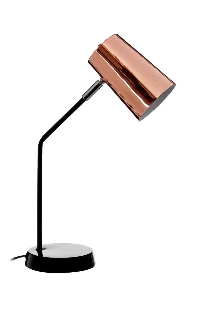 Bart copper desk lamp with copper finish and black articulated arm perfect for any copper desk setup