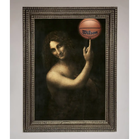 Basketball Renaissance Altered Framed Print - A3 (29.7 x 42 cm) / Ornate Silver - Framed Print