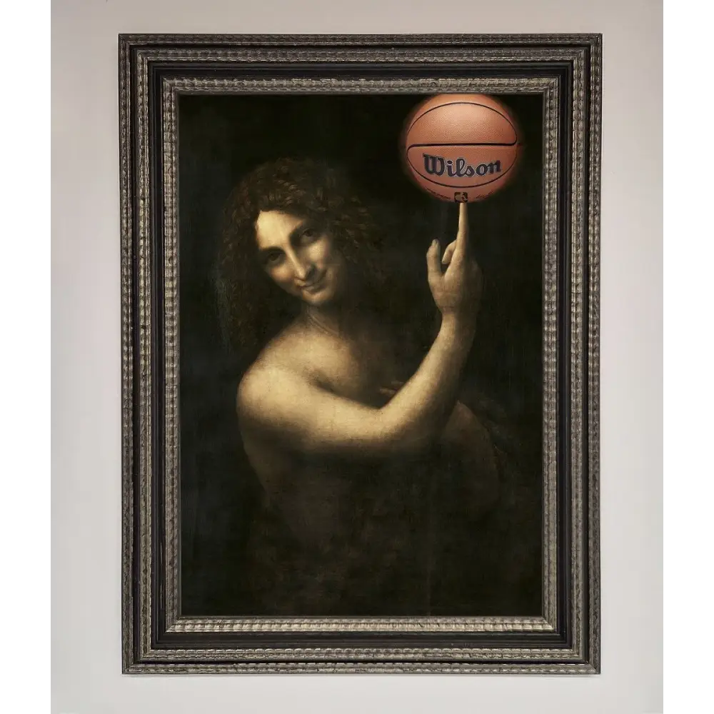 Basketball Renaissance Altered Framed Print - A3 (29.7 x 42 cm) / Ornate Silver Black - Framed Print