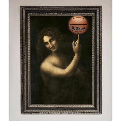Basketball Renaissance Altered Framed Print - A3 (29.7 x 42 cm) / Ornate Silver Black - Framed Print