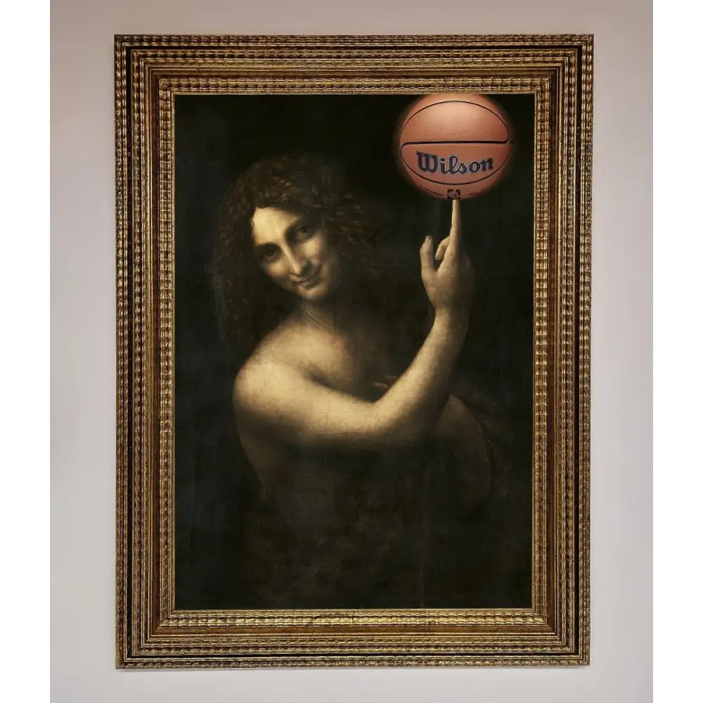Basketball Renaissance Altered Framed Print - A3 (29.7 x 42 cm) / Ornate Gold - Framed Print