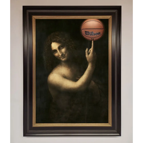 Basketball Renaissance Altered Framed Print - B0 (100 x 141 cm) / Black Gold - Framed Print