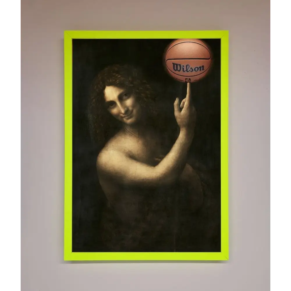 Basketball Renaissance Altered Framed Print - B0 (100 x 141 cm) / Neon Green - Framed Print