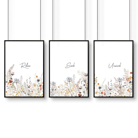Bathroom Art | Set of 3 wall art prints