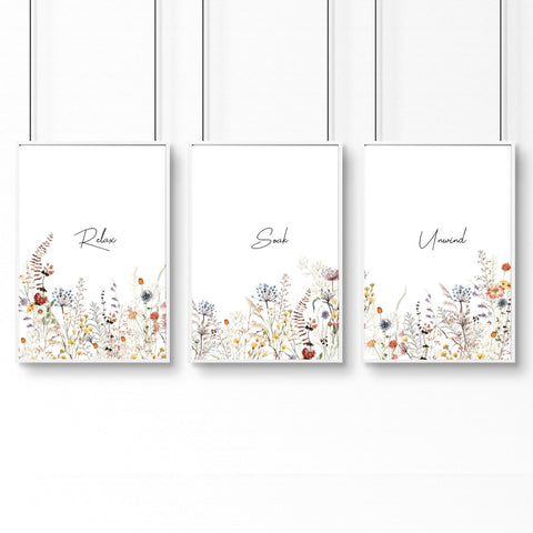 Bathroom Art | Set of 3 wall art prints