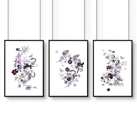 Bathroom Shabby chic wall decor | set of 3 framed wall art