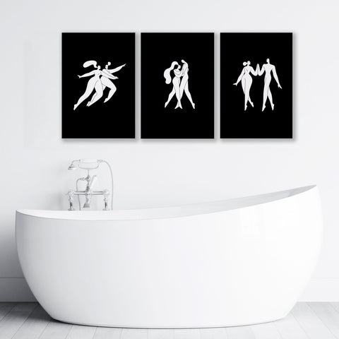 Bathroom Wall Hanging Art | Set of 3 Boho Women Wall art Prints