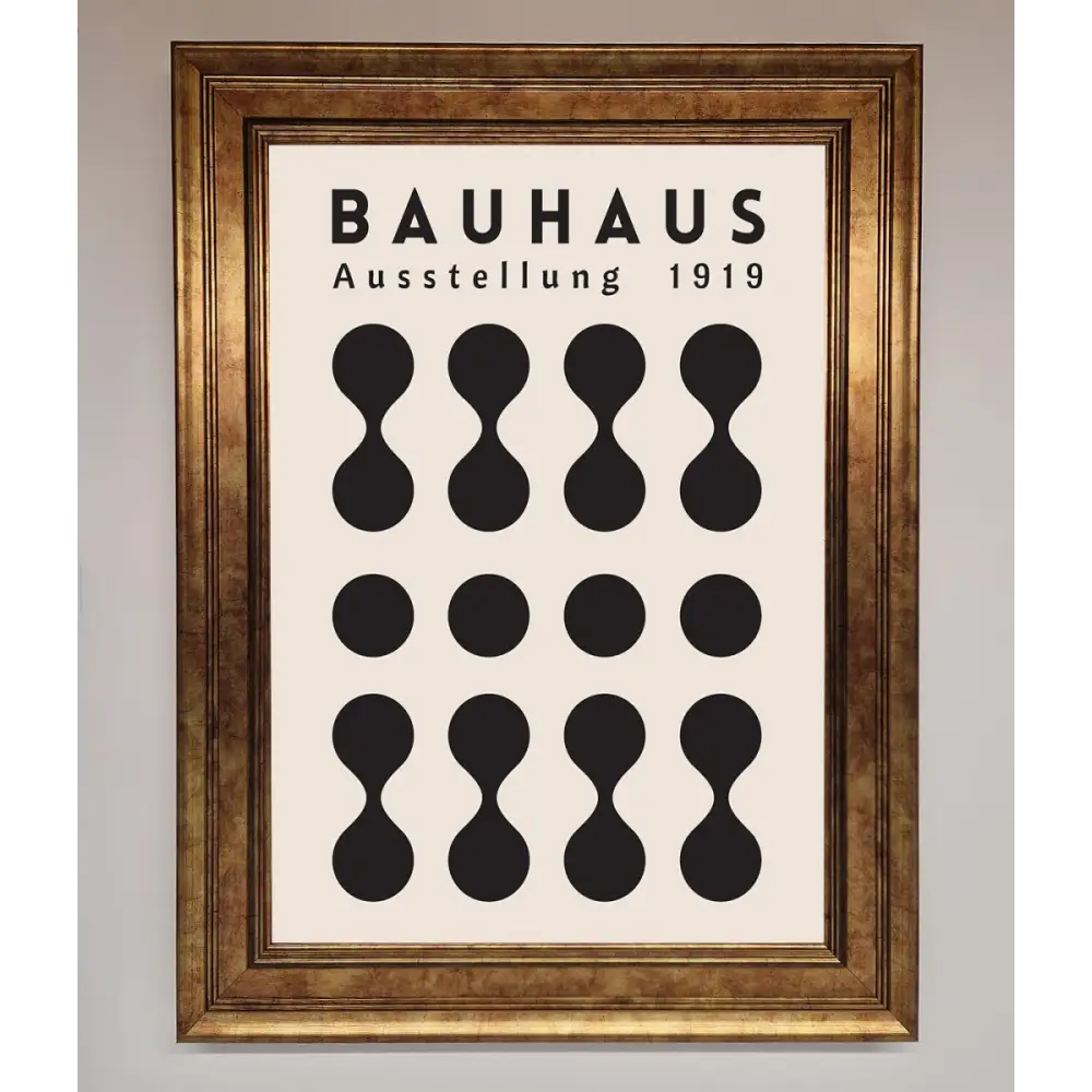 Bauhaus Black 1919 Framed Wall Art - A3 (29.7 x 42 cm) / Bronze - Framed Print