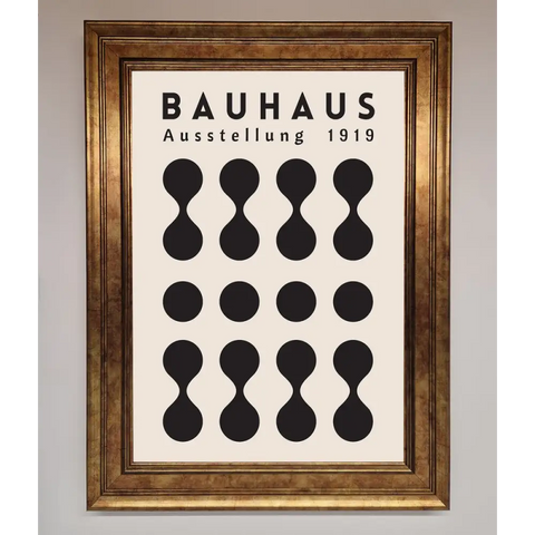 Bauhaus Black 1919 Framed Wall Art - A3 (29.7 x 42 cm) / Bronze - Framed Print