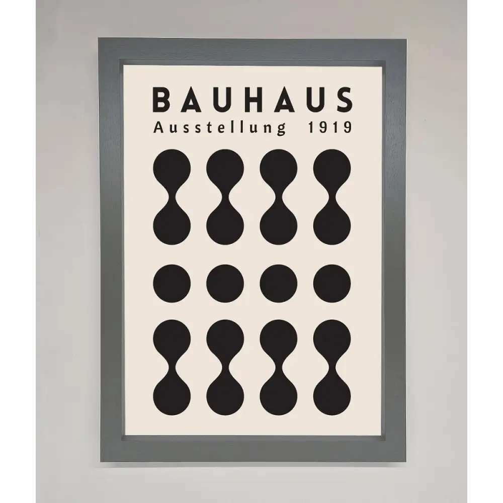 Bauhaus Black 1919 Framed Wall Art - A3 (29.7 x 42 cm) / Dark Grey - Framed Print