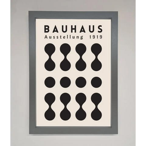 Bauhaus Black 1919 Framed Wall Art - A3 (29.7 x 42 cm) / Dark Grey - Framed Print