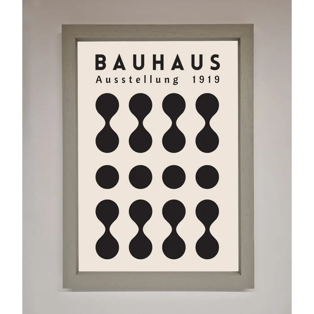 Bauhaus Black 1919 Framed Wall Art - A3 (29.7 x 42 cm) / Grey - Framed Print