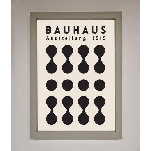 Bauhaus Black 1919 Framed Wall Art - A3 (29.7 x 42 cm) / Grey - Framed Print