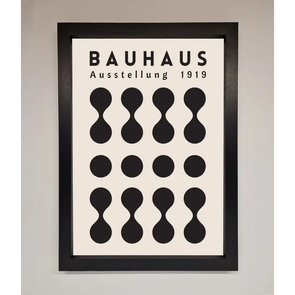 Bauhaus Black 1919 Framed Wall Art - A3 (29.7 x 42 cm) / Black - Framed Print