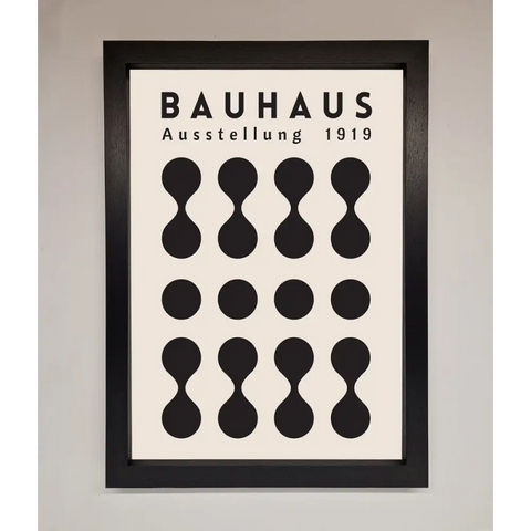 Bauhaus Black 1919 Framed Wall Art - A3 (29.7 x 42 cm) / Black - Framed Print