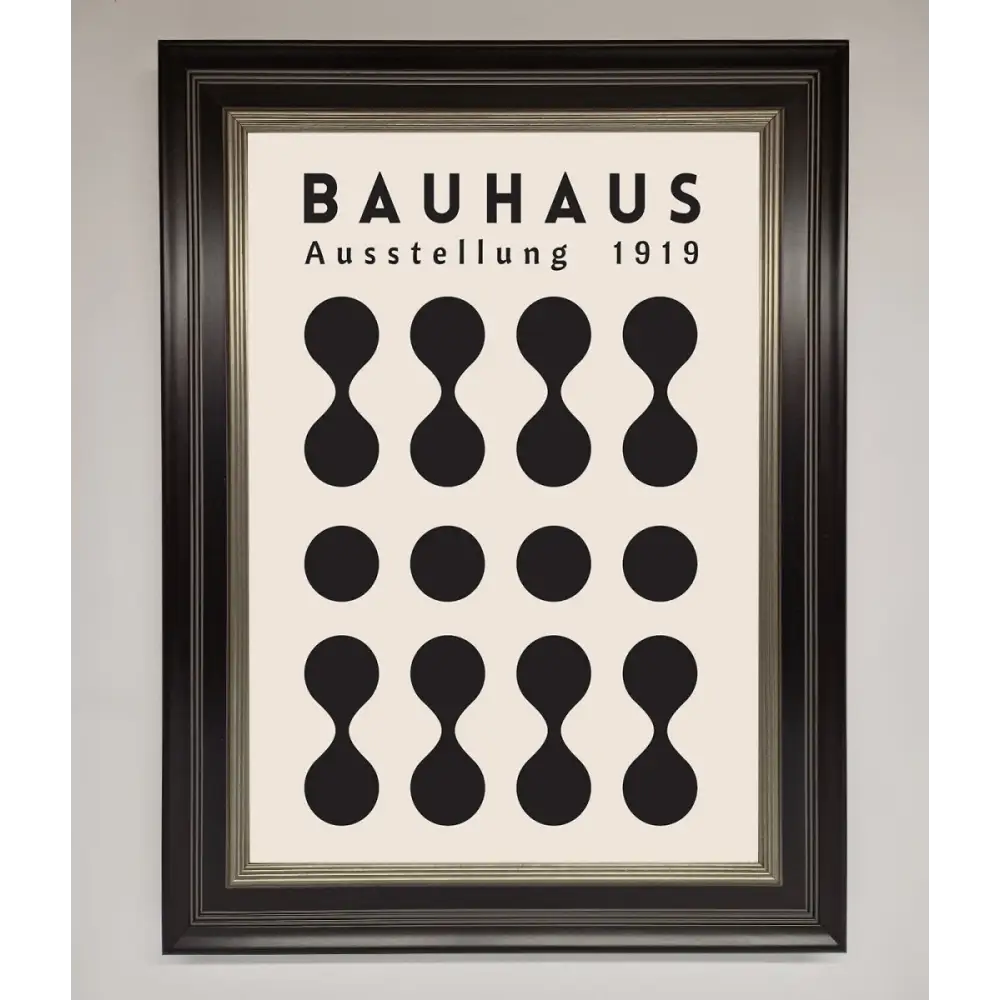 Bauhaus Black 1919 Framed Wall Art - A3 (29.7 x 42 cm) / Black Silver - Framed Print