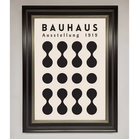 Bauhaus Black 1919 Framed Wall Art - A3 (29.7 x 42 cm) / Black Silver - Framed Print