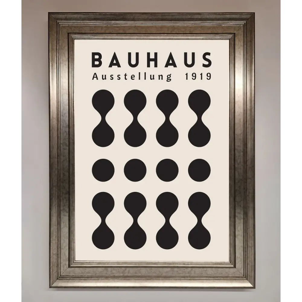 Bauhaus Black 1919 Framed Wall Art - A3 (29.7 x 42 cm) / Silver - Framed Print