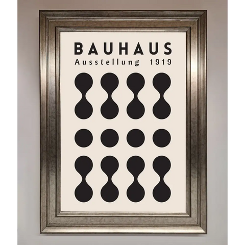 Bauhaus Black 1919 Framed Wall Art - A3 (29.7 x 42 cm) / Silver - Framed Print