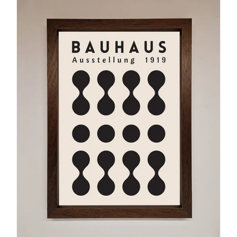 Bauhaus Black 1919 Framed Wall Art - A3 (29.7 x 42 cm) / Walnut - Framed Print