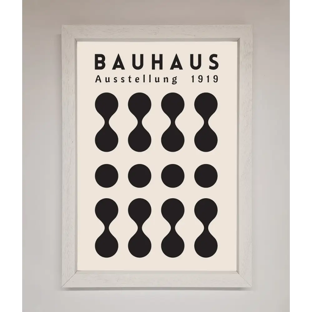 Bauhaus Black 1919 Framed Wall Art - A3 (29.7 x 42 cm) / White - Framed Print
