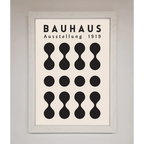 Bauhaus Black 1919 Framed Wall Art - A3 (29.7 x 42 cm) / White - Framed Print