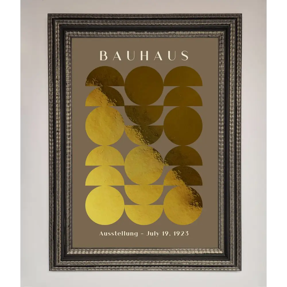 Bauhaus Foil Print - A3 (29.7 x 42 cm) / Ornate Silver Black - Framed Print