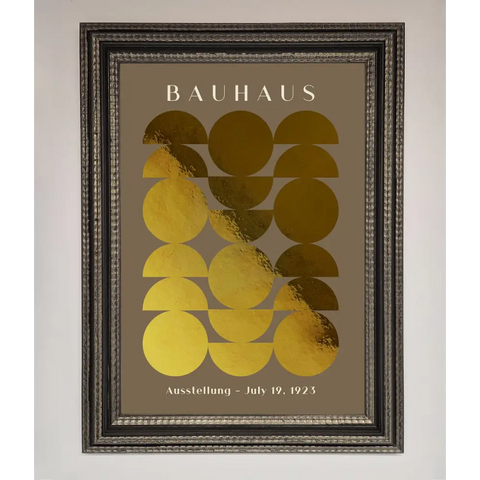 Bauhaus Foil Print - A3 (29.7 x 42 cm) / Ornate Silver Black - Framed Print