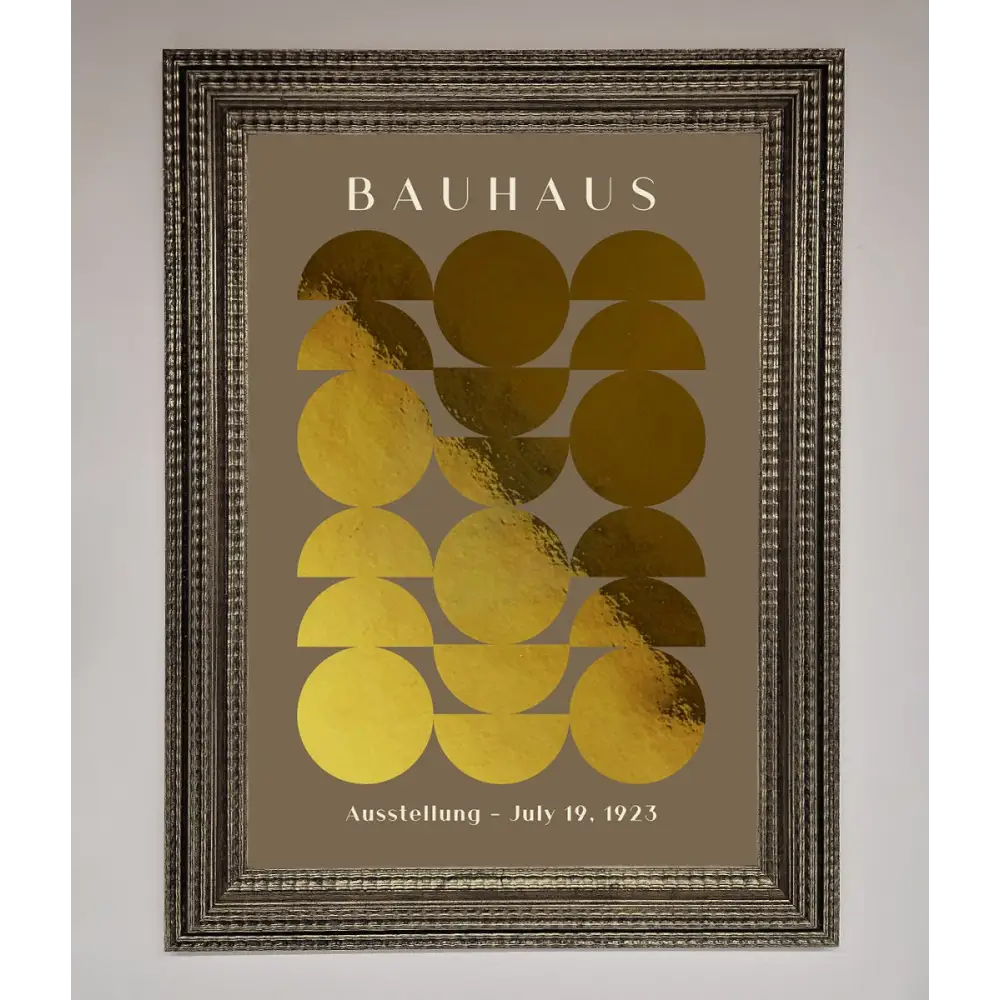Bauhaus Foil Print - A3 (29.7 x 42 cm) / Ornate Silver - Framed Print