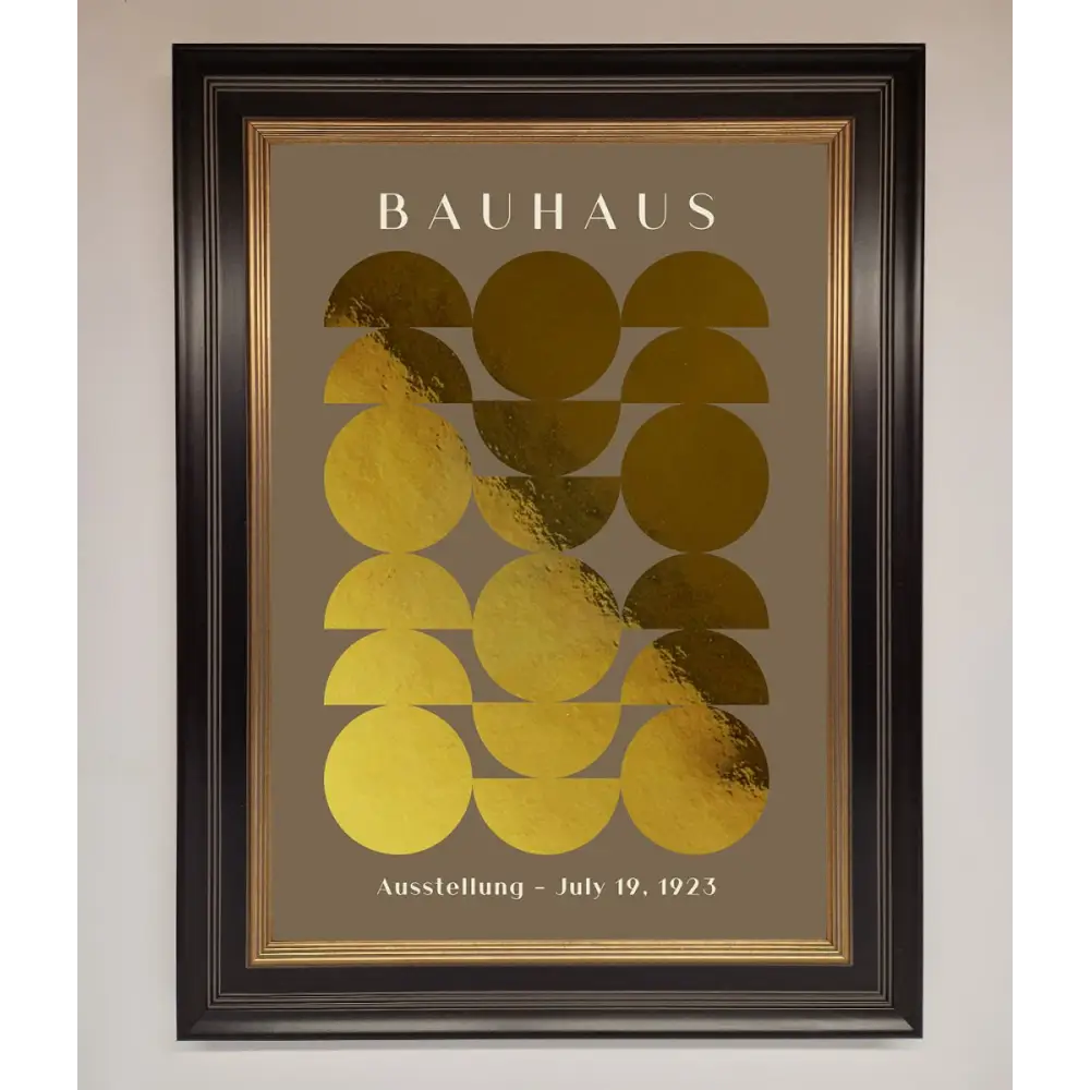Bauhaus Foil Print - B0 (100 x 141 cm) / Black Gold - Framed Print