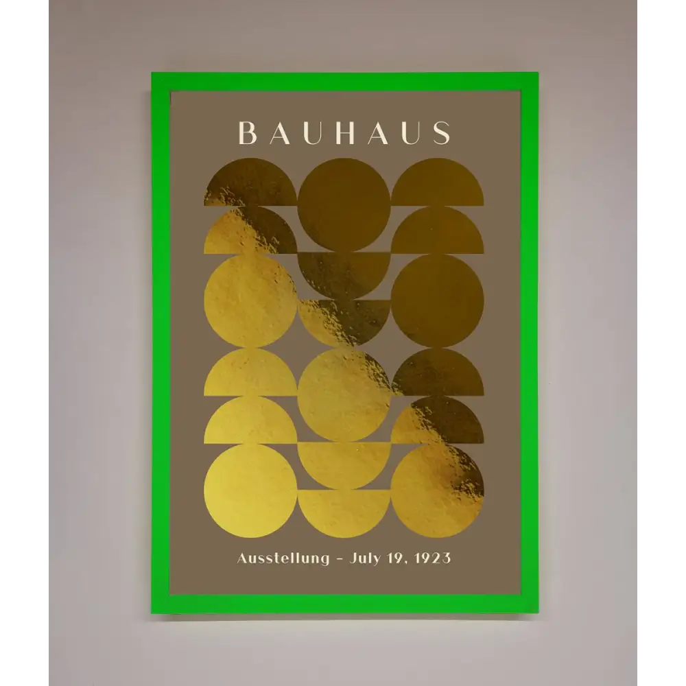 Bauhaus Foil Print - B0 (100 x 141 cm) / Neon Dark Green - Framed Print