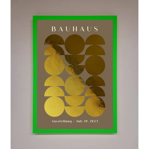 Bauhaus Foil Print - B0 (100 x 141 cm) / Neon Dark Green - Framed Print