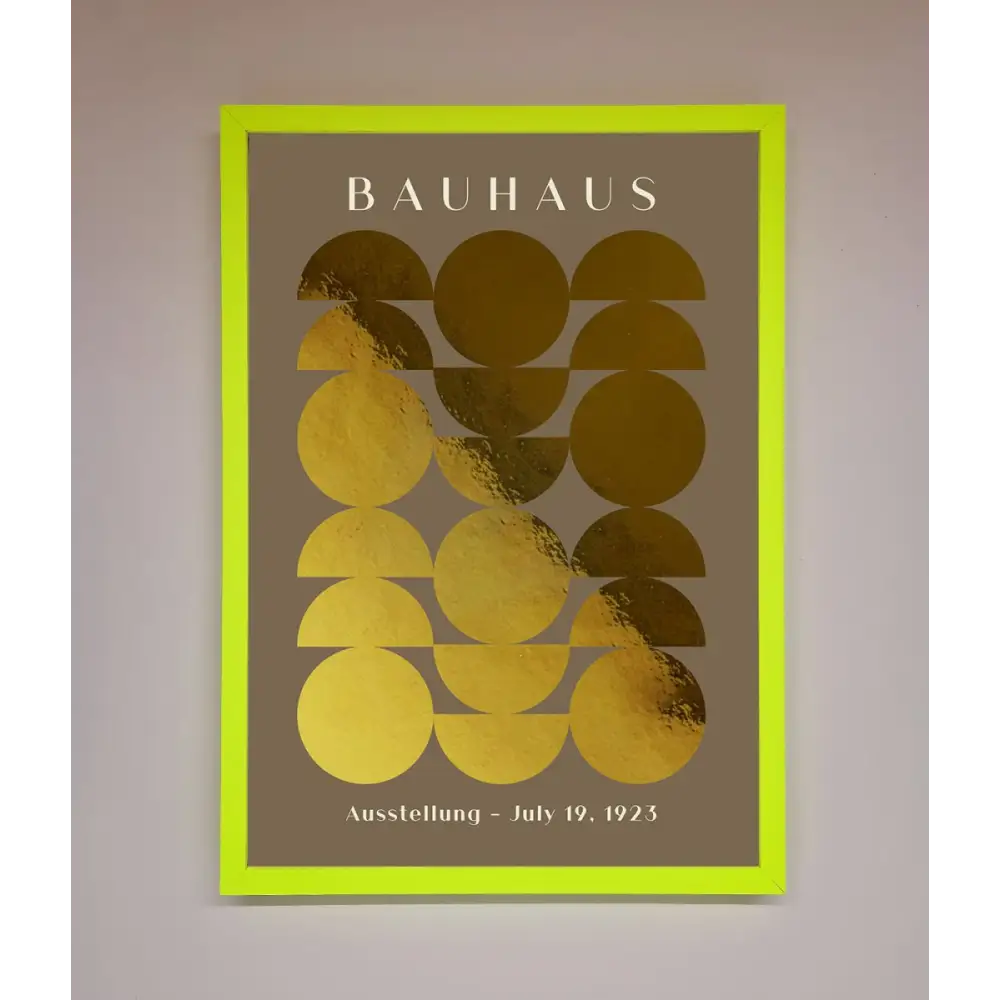 Bauhaus Foil Print - B0 (100 x 141 cm) / Neon Green - Framed Print