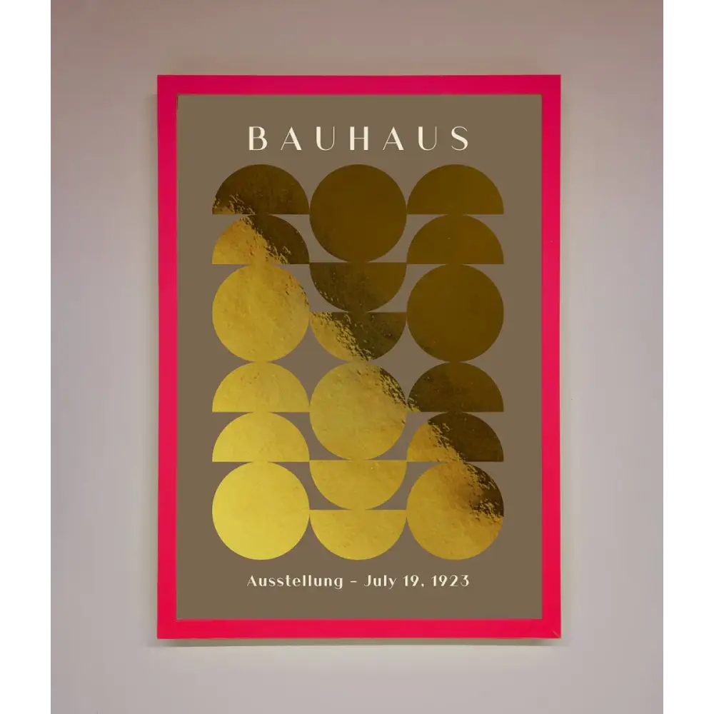 Bauhaus Foil Print - B0 (100 x 141 cm) / Neon Pink - Framed Print