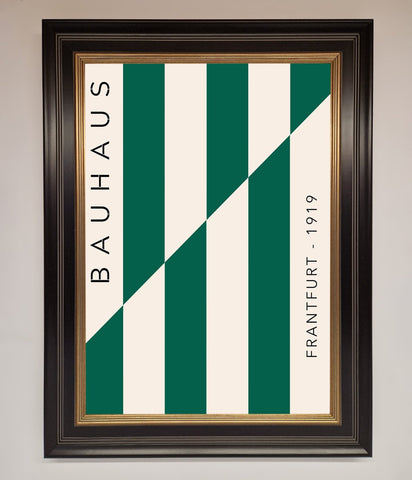 Bauhaus Green And White Framed Print