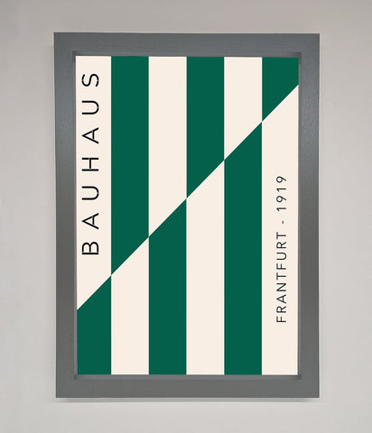 Bauhaus Green And White Framed Print