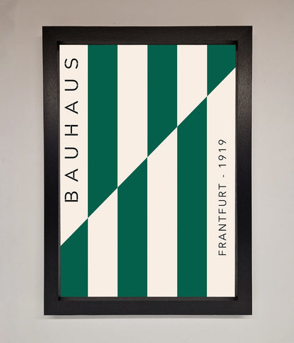 Bauhaus Green And White Framed Print