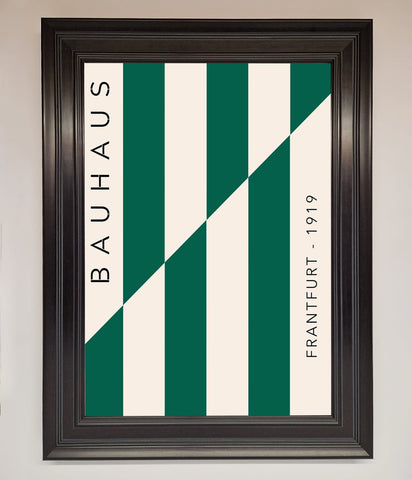 Bauhaus Green And White Framed Print