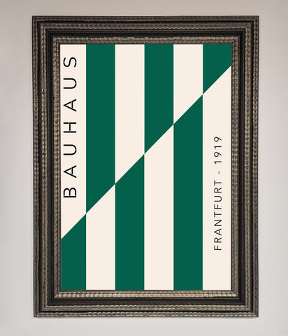 Bauhaus Green And White Framed Print