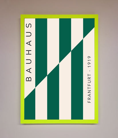Bauhaus Green And White Framed Print